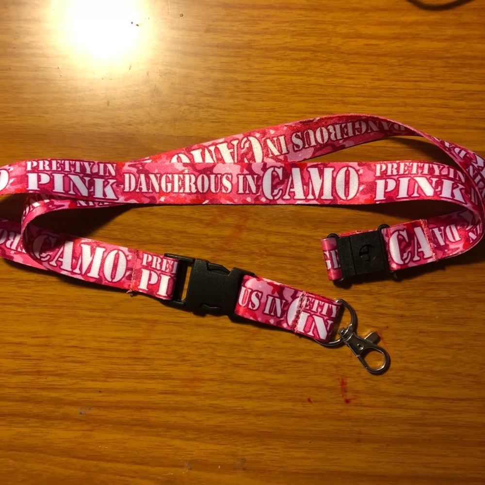 Pretty In Pink Dangerous In Camo Lanyard